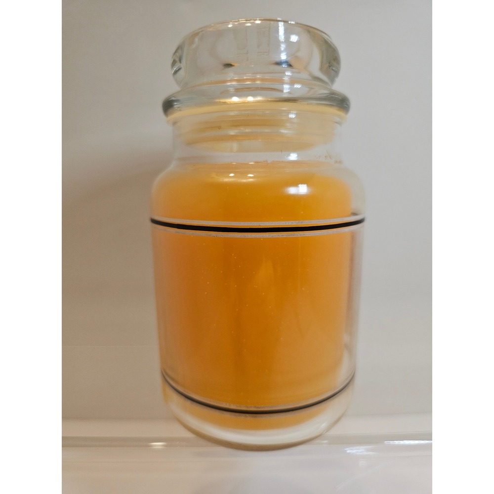 Yankee Candle Island Mango Large 22 oz Fruit BLACK BAND Glass RETIRED New - Picture 3 of 5